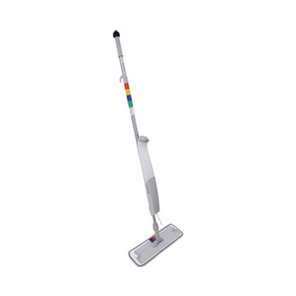 Bucketless Microfiber Mop System, 5 X 18 Blue Microfiber Head, 59" Gray Aluminum/Polypropylene Handle