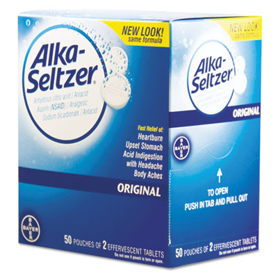 Antacid And Pain Relief Medicine, Two-Pack, 50 Packs/Box