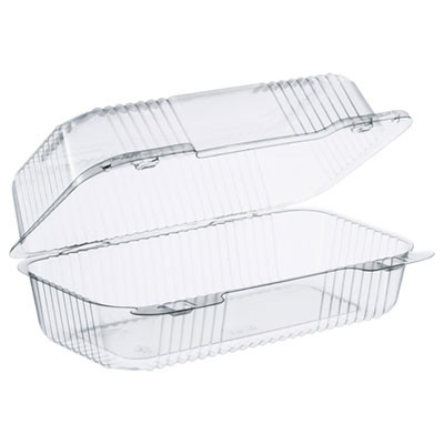 Staylock Clear Hinged Lid Containers, 5.4 x 9 x 3.5, Clear, Plastic, 250/Carton