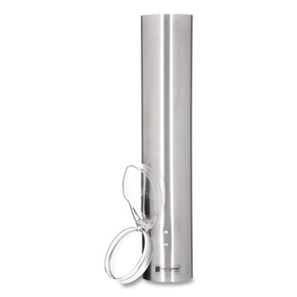 Small Pull-Type Water Cup Dispenser, For 5 Oz Cups, Stainless Steel