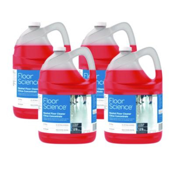 Floor Science Neutral Floor Cleaner Concentrate, Citrus Scent, 1 Gal, 4/Carton