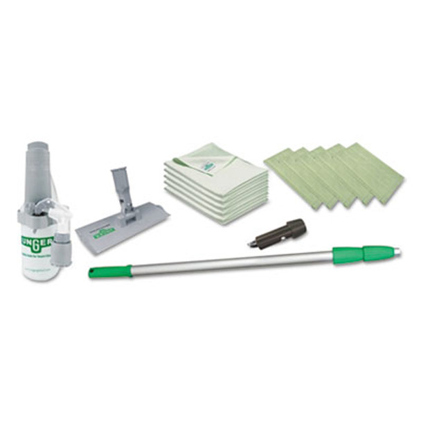 Speedclean Window Cleaning Kit, 72" To 80", Extension Pole With 8" Pad Holder, Silver/Green