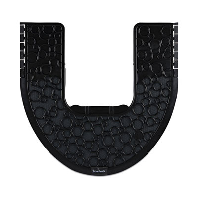 Commode Mat 2.0 Disposable Toilet Floor Mat, U-Shaped, Black/Gray Non-Slip Surface, 22" x 22", 6/Carton