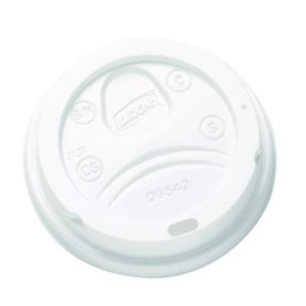 Dome Drink-Thru Lids, Fits 10 Oz To 16 Oz Hot Cups, Plastic, White, 1,000/Carton