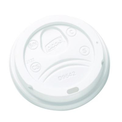 Dome Drink-Thru Lids, Fits 10 Oz To 16 Oz Hot Cups, Plastic, White, 1,000/Carton