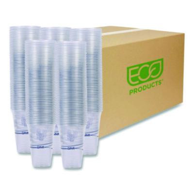 Bluestripe 25% Recycled Content Cold Cups, 20 Oz, Plastic, Clear/Blue, 1,000/Carton
