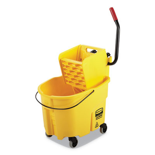 Wavebrake 2.0 Bucket/Wringer Combos, Side-Press, 35 Qt, Plastic, Yellow