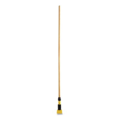 Gripper Hardwood Mop Handle, 1.13" Dia x 60", Natural/Yellow