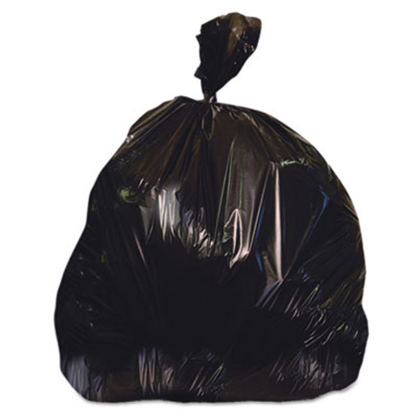 Linear Low-Density Can Liners, 60 Gal, 1.25 Mil, 38" X 58", Black, 100/Carton