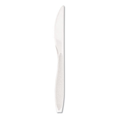 Impress Heavyweight Full-Length Polystyrene Cutlery, Knife, Plastic, White, 1,000/Carton