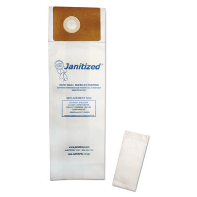 Vacuum Filter Bags Designed To Fit Advance Spectrum Carpetmaster, 100/Carton
