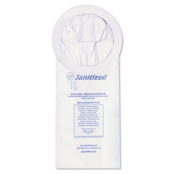 Vacuum Filter Bags Designed To Fit Proteam 10 Qt Super Coach/Megavac, 100/Carton