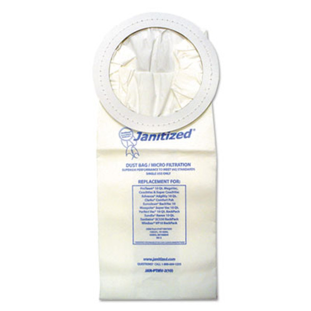 Vacuum Filters Designed To Fit Most Commercial 10 Qt. Backpack Vacs, 10/Pack