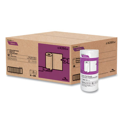 Select Kitchen Roll Towels, 2-Ply, 8 X 11, 250/Roll, 12/Carton