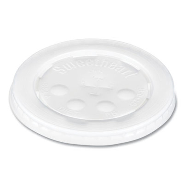 Polystyrene Plastic Flat Straw-Slot Cold Cup Lids, Fits 12 Oz To 24 Oz Cold Cups, Plastic, Translucent, 125/Pack, 16 Packs/Ct