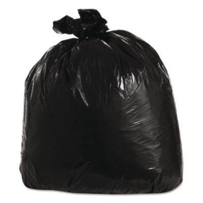 Low-Density Can Liners, 33 Gal, 1.25 Mil, 33" x 39", Black, Flat Pack, 100/Carton