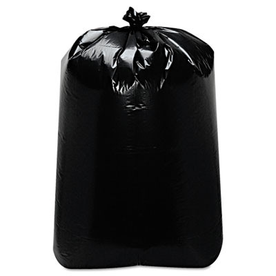 Low-Density Can Liners, 60 Gal, 1.6 Mil, 22" x 58", Black, Flat Pack, 100/Carton