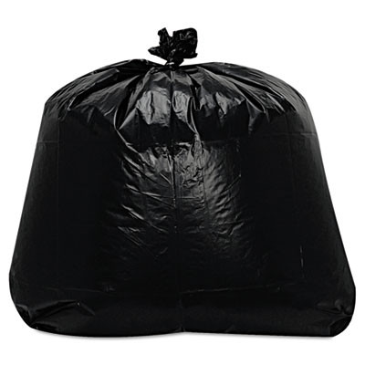 Low-Density Can Liners, 56 Gal, 1.6 Mil, 43" x 47", Black, Flat Pack, 100/Carton