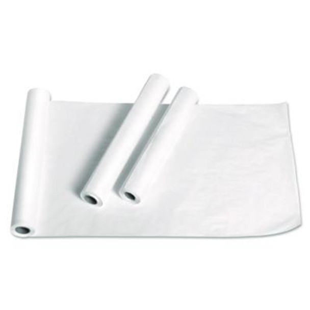 Exam Table Paper, Deluxe Crepe, 18" x 125 Ft, White, 12/Carton