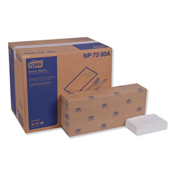 Advanced Dinner Napkin, 3-Ply, 17 x 16.12, 1/8 Fold, White,1,740/Carton