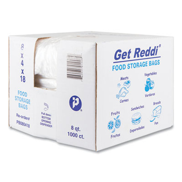 Food Bags, 2 Gallon, 8" x 4" x 18", Clear, 1,000/Carton