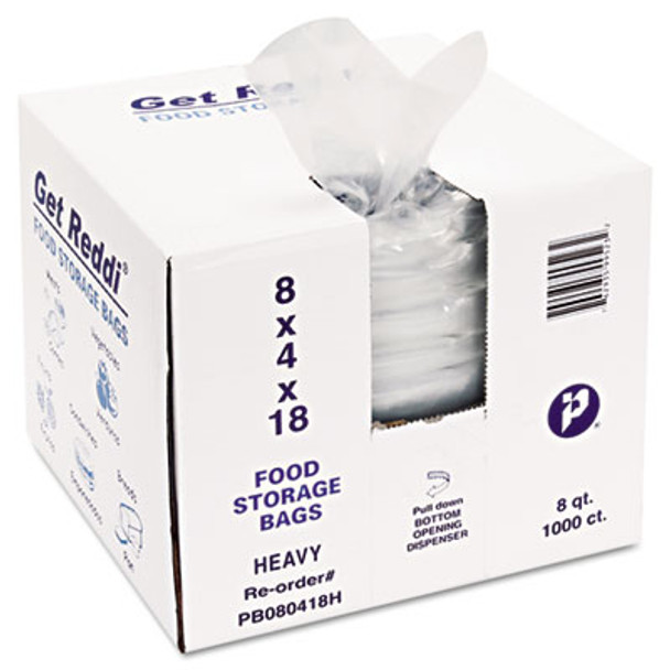 Food Bags, 2-Gallon, 8" x 4" x 18", Clear, 1,000/Carton