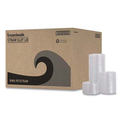 Pet Cold Cup Lids, Fits 14 Oz To 24 Oz Cold Cups, Plastic, Clear, 100/Sleeve, 10 Sleeves/Carton