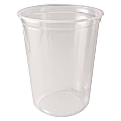 Microwavable Deli Containers, 32 Oz, 4.6" Diameter x 5.6" h, Clear, Plastic, 500/Carton
