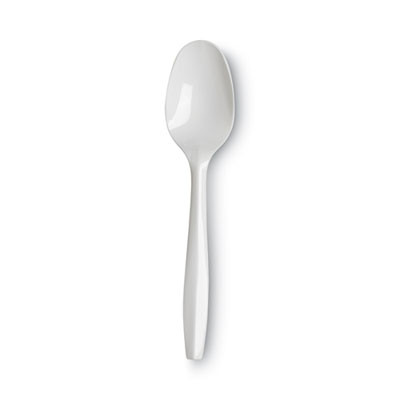Plastic Cutlery, Mediumweight Spoon, White, 1,000/Carton