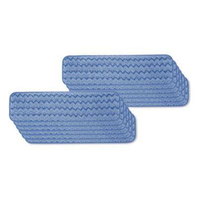 Microfiber Wet Mopping Pad, 24" Long, Split Nylon/Polyester Blend, Blue, 12/Carton