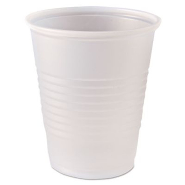 Rk Ribbed Cold Drink Cups, 5 Oz, Plastic, Clear, 100/Bag, 25 Bags/Carton