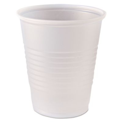 Rk Ribbed Cold Drink Cups, 5 Oz, Plastic, Clear, 100/Bag, 25 Bags/Carton