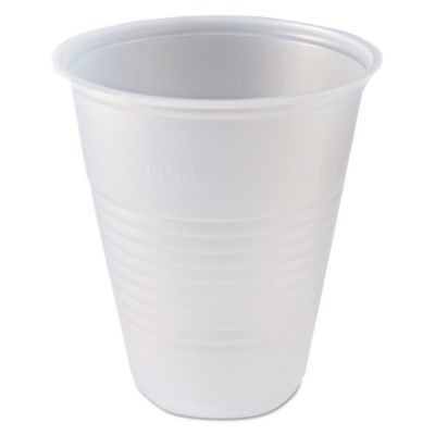 Rk Ribbed Cold Drink Cups, 7 Oz, Plastic, Clear, 100/Bag, 25 Bags/Carton