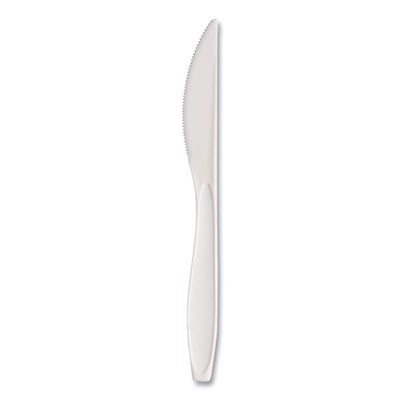 Reliance Mediumweight Cutlery, Standard Size, Knife, Plastic, White, 1,000/Carton