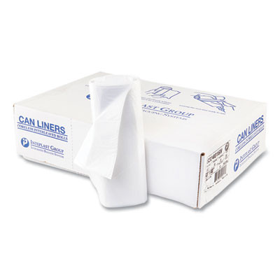 High-Density Commercial Can Liners, 33 Gal, 16 Mic, 33" x 40", Clear, Interleaved Roll, 25 Bags/Roll, 10 Rolls/Carton