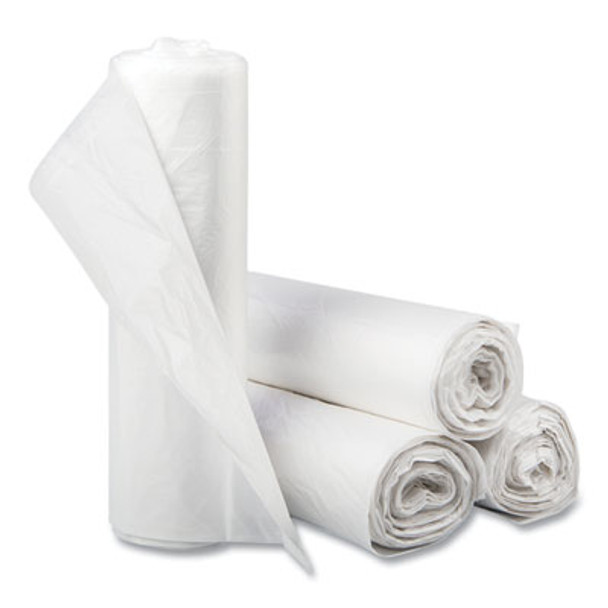High-Density Commercial Can Liners, 56 Gal, 16 Mic, 43" x 48", Natural, Interleaved Roll, 25 Bags/Roll, 8 Rolls/Carton