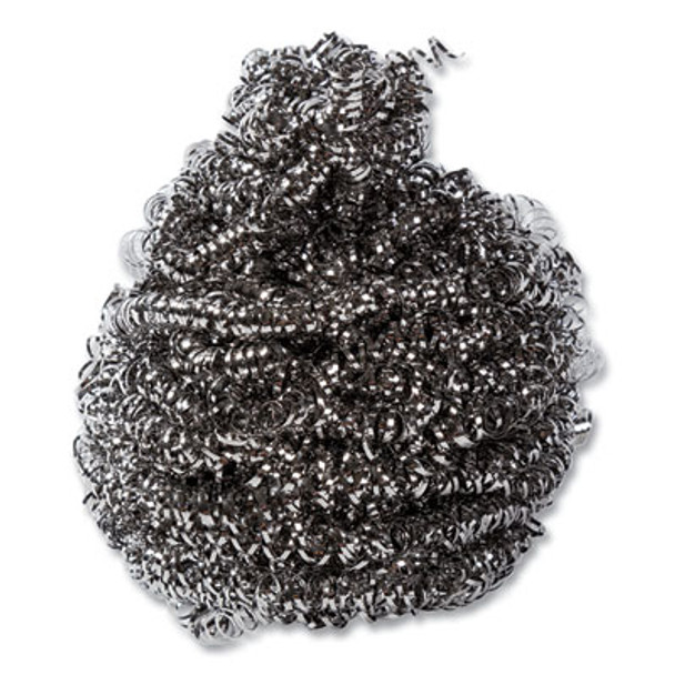 Stainless Steel Sponge, Polybagged, 1.50 Oz, Gray, 12/Pack, 12/Packs/Carton