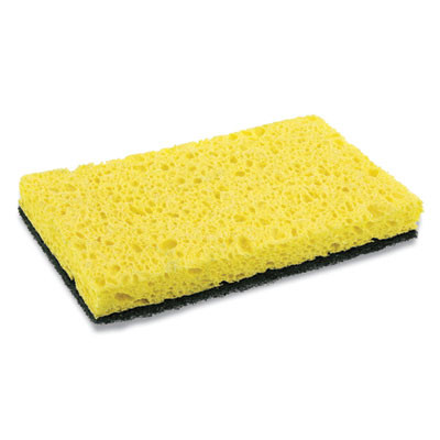 Heavy-Duty Scrubbing Sponge, 3.5 X 6, 0.85" Thick, Yellow/Green, 20/Carton
