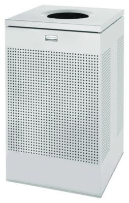 Designer Line Silhouettes Waste Receptacle, 20 Gal, Steel, Silver Metallic