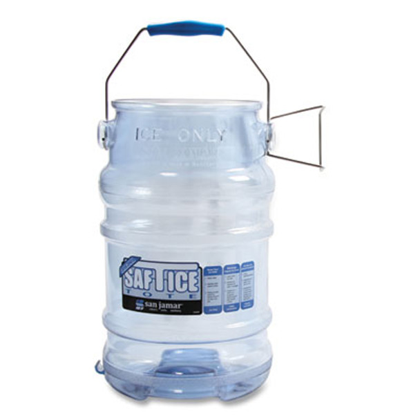 Saf-T-Ice Tote, 6 Gal, Transparent Blue