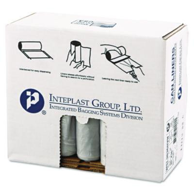 Low-Density Commercial Can Liners, 30 Gal, 0.58 Mil, 30" x 36", Clear, Interleaved Roll, 25 Bags/Roll, 10 Rolls/Carton