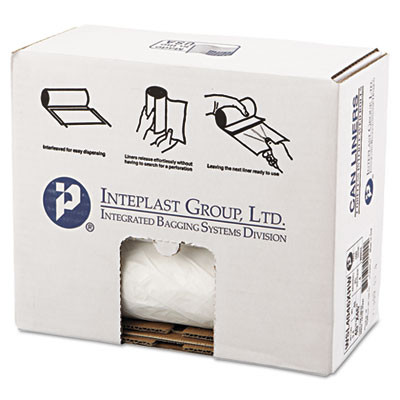 Low-Density Commercial Can Liners, 45 Gal, 0.8 Mil, 40" x 46", White, Interleaved Roll, 25 Bags/Roll, 4 Rolls/Carton