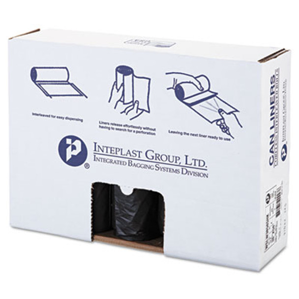 Low-Density Commercial Can Liners, 60 Gal, 1.4 Mil, 38" x 58", Black, Interleaved Roll, 20 Bags/Roll, 5 Rolls/Carton