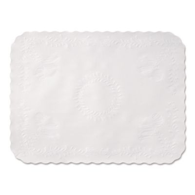 Scalloped Edge Traymat, Smooth Surface, 16.63" x 12.75", White, 1,000/Carton