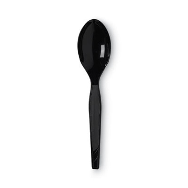 Plastic Cutlery, Heavy Mediumweight Spoon, Black, 1,000/Carton