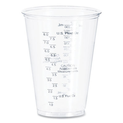 Pet Graduated Medical And Dental Cups, 10 Oz, Plastic, Clear, 50/Bag, 20 Bags/Carton