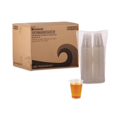 Translucent Plastic Cold Cups, 10 Oz, 100/Sleeve, 10 Sleeves/Carton