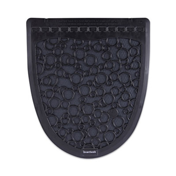 Disposable Urinal Floor Mat 2.0, Shield-Shaped, Black/Gray Slip-Resistant Surface, 17.5" x 20", 6/Carton