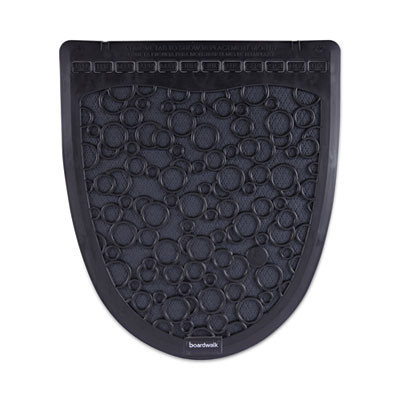 Disposable Urinal Floor Mat 2.0, Shield-Shaped, Black/Gray Slip-Resistant Surface, 17.5" x 20", 6/Carton