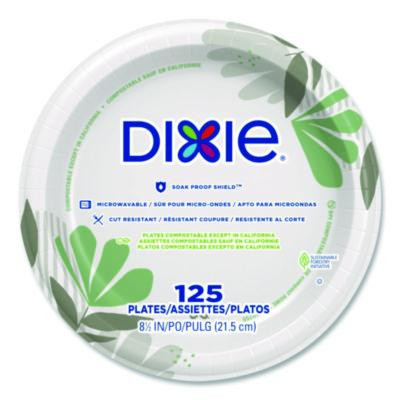 Pathways Soak-Proof Shield Mediumweight Paper Plates, 8.5" Dia., Green/Burgundy, 1,000/Carton